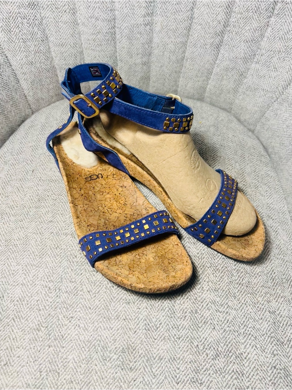 Ugg Sandals Purple Jiana Studded Ankle Strap Size 10.